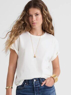 Madewell The Dakota Perfect Crewneck Tee in White